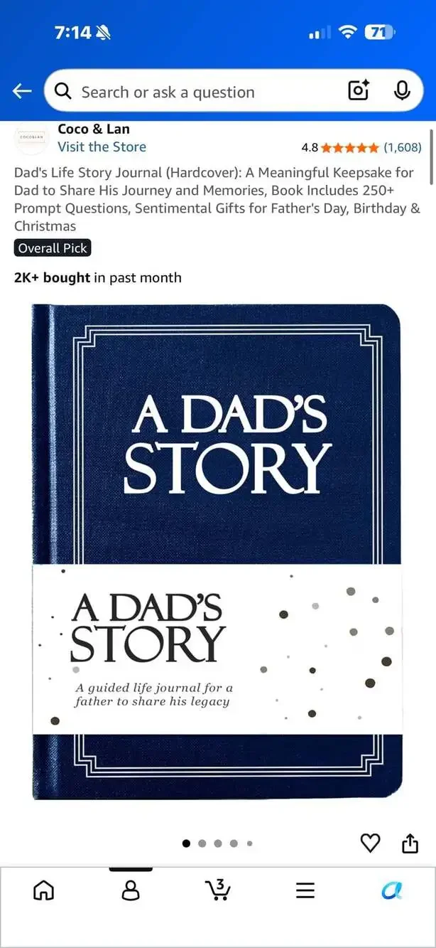A Dad’s Life Story Journal: For Dad to Share His Journey & Memories